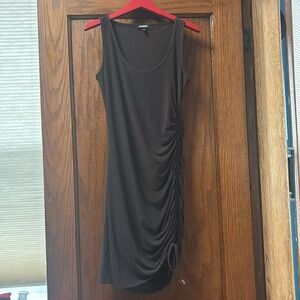 Express Women’s Brown Tank Dress With Adjustable Ruched Tie Hem Size Small